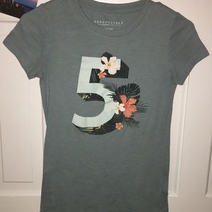 Aeropostale Seagreen Tight-Fitting “5” Top